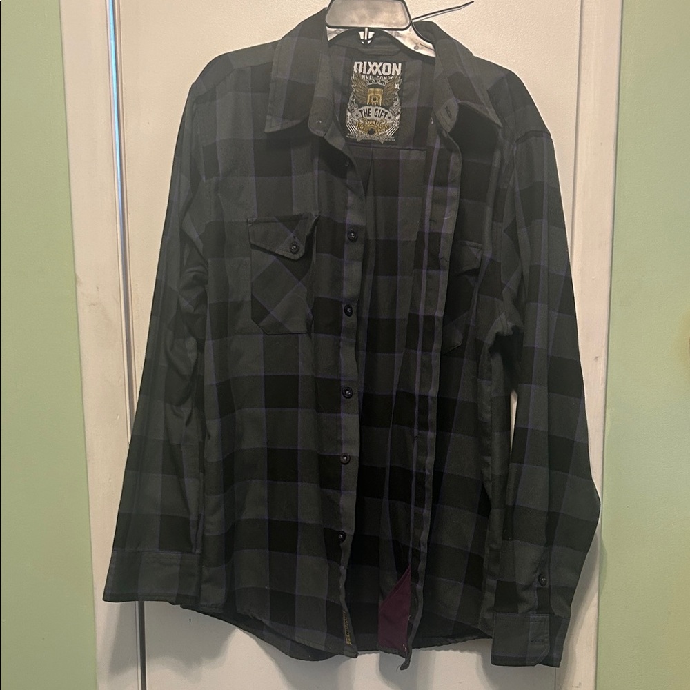 Nixon purple, black and grey Checkered Shirt